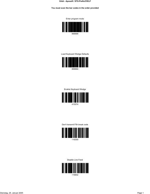 Orbit - Aposoft / STX-Prefix/CR/LF You must scan ... - Dr. Vogt GmbH