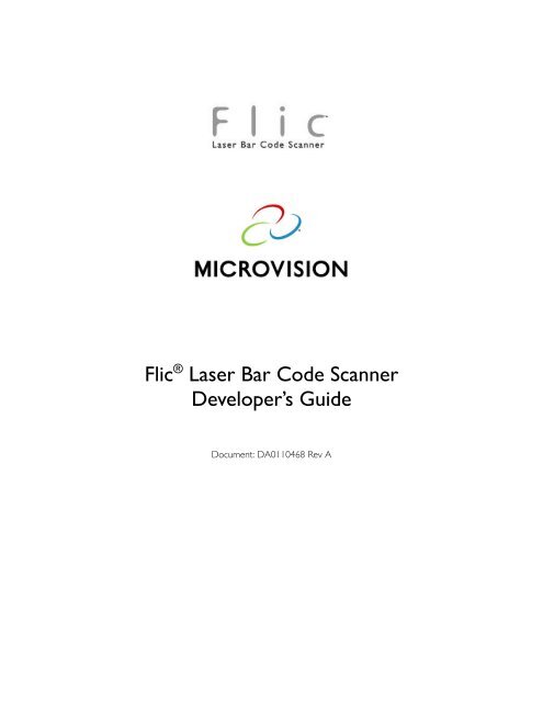 Flic® Laser Bar Code Scanner Developer's Guide - Dr. Vogt GmbH