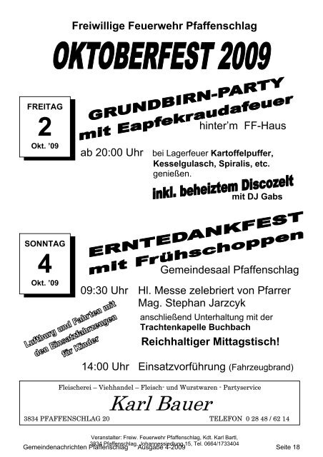 Gemeindenachrichten Oktober 2009 - Gemeinde Pfaffenschlag bei ...