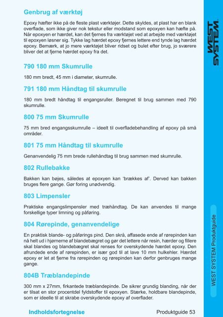 Brugsvejledning og produktkatalog - WEST SYSTEM Epoxy