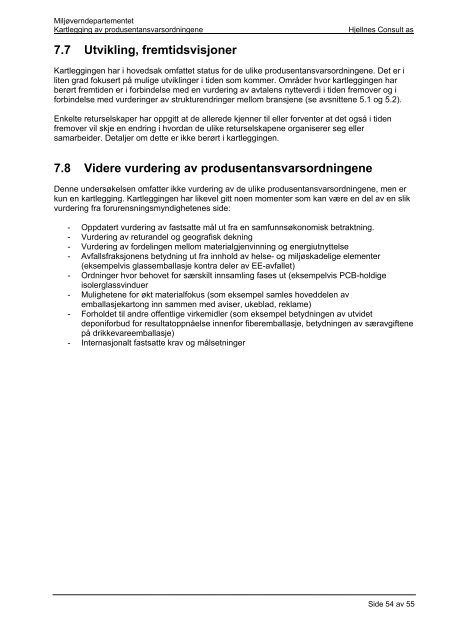 Kartlegging av produsentansvarsordningene - Avfall Norge
