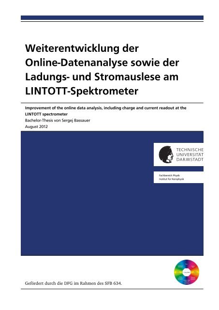 Weiterentwicklung der Online-Datenanalyse sowie der Ladungs ...