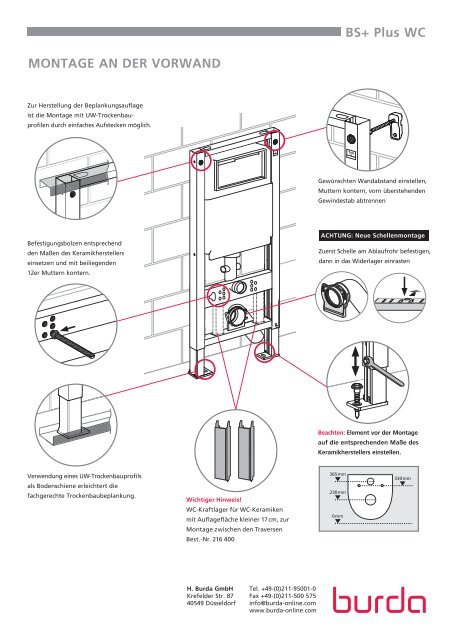 BS+ Plus WC MONTAGE AN DER VORWAND - Herbert Burda GmbH