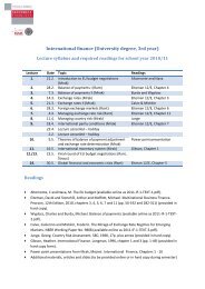 International finance (University degree, 3rd year)