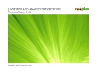 INVESTOR AND ANALYST PRESENTATION - zooplus AG