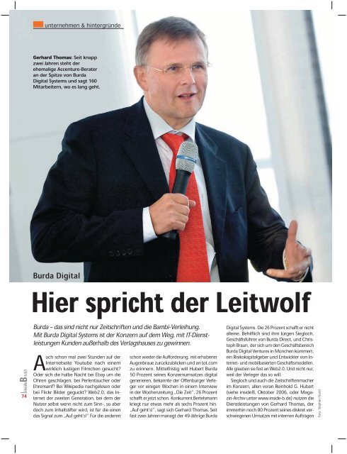 Insideb insideB: Gerhard Thomas - Burda Digital Systems