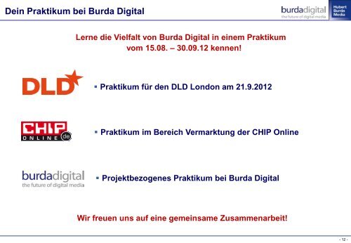 Dein Praktikum bei Burda Digital