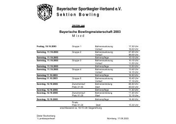 Bayerischer Sportkegler-Verband eV S ektion B ... - Bowling in Bayern