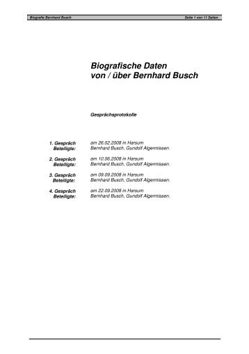 Biografische Daten von / über Bernhard Busch - DGB ...