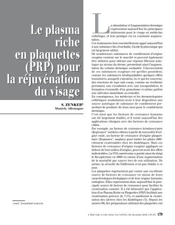 Le plasma riche en plaquettes (PRP) pour la ... - My-cells.net