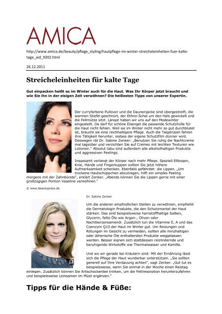 Streicheleinheiten für kalte Tage - Dr. Zenker Dermatologie