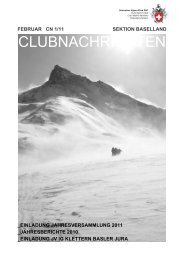 CLUBNACHRICHTEN - SAC Sektion Baselland