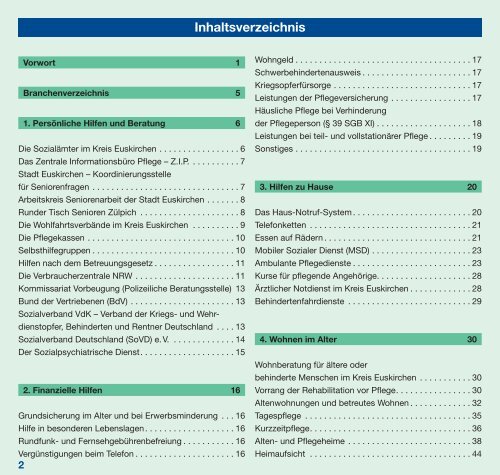 Wegweiser des Kreises Euskirchen für Seniorinnen ... - Sen-Info