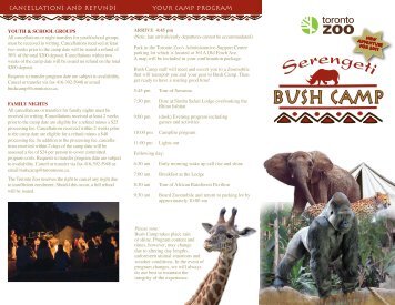 BUSH CAMP BROCHURE 2011 - Toronto Zoo