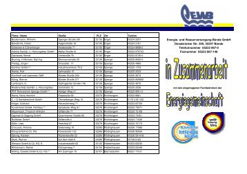 Energie- und Wasserversorgung Bünde GmbH Osnabrücker Str ...