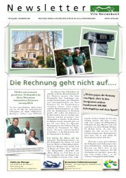 Praxisnewsletter 1 - Medizinisches Zentrum Villa Nonnenbusch