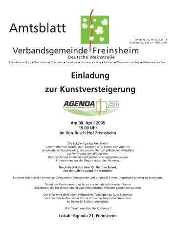 Amtsblatt - Verbandsgemeinde Freinsheim