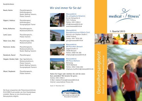 Medical Fitness Gesundheitsangebote - Gesundheitsresort Freiburg