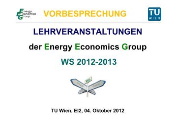 LEHRVERANSTALTUNGEN der Energy Economics Group ... - EEG