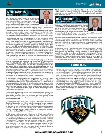 MARK LAMpING TEAM TEAL BILL pRESCOtt - Jaguars Media ...