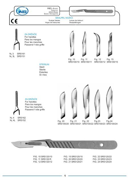 SKALPELLKLINGEN Bayha Fig.21 unsteril 12 St
