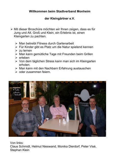 Kleingartenverein „Im Baumberger Feld“ eV - Stadtverband ...