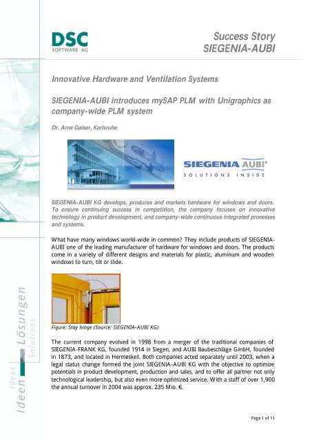 SIEGENIA access control systems