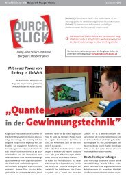 Quantensprung in der Gewinnungstechnik - RAG Deutsche Steinkohle