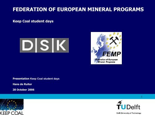 FEDERATION OF EUROPEAN MINERAL PROGRAMS