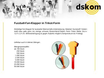 Fussball-Fan-Klapper in Trikot-Form - Dskom Onlineservices