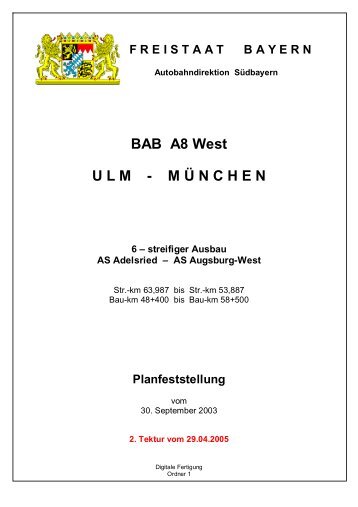 BAB A8 West U L M    - M Ü N C H E N