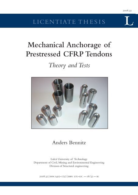 Mechanical Anchorage of Prestressed CFRP Tendons - Theory and ...