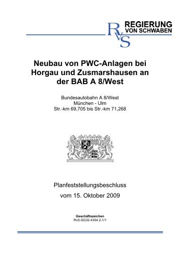 Neubau von PWC-Anlagen bei Horgau und Zusmarshausen an der ...