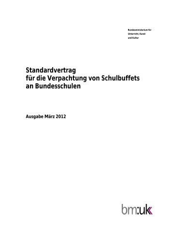 Standardvertrag für die Verpachtung von Schulbuffets an ...