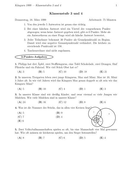 Klassenstufe 3 und 4