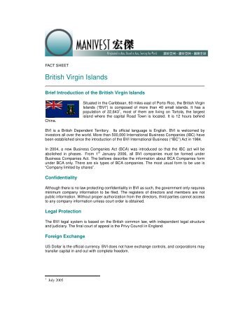 British Virgin Islands - Manivest Asia