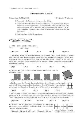 Klassenstufen 7 und 8