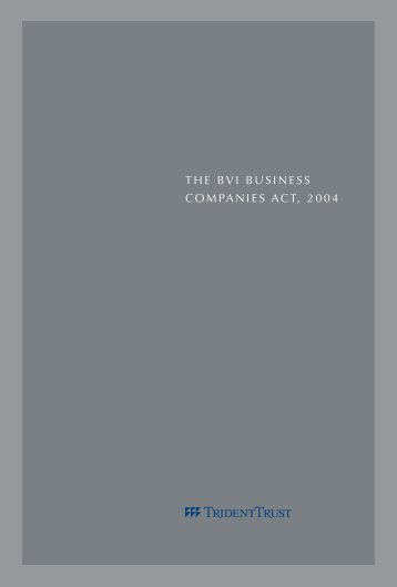 BVI Business Companies Act, 2004 − Consolidated - Trident Trust