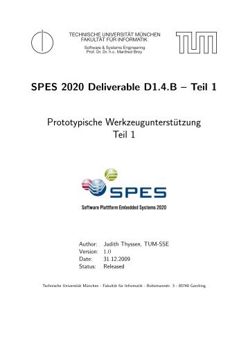 SPES 2020 Deliverable D1.4.B – Teil 1 ... - SPES 2020 - TUM