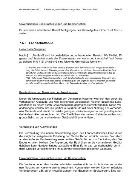 9. Änderung des Flächennutzungsplanes der Gemeinde Albersdorf für