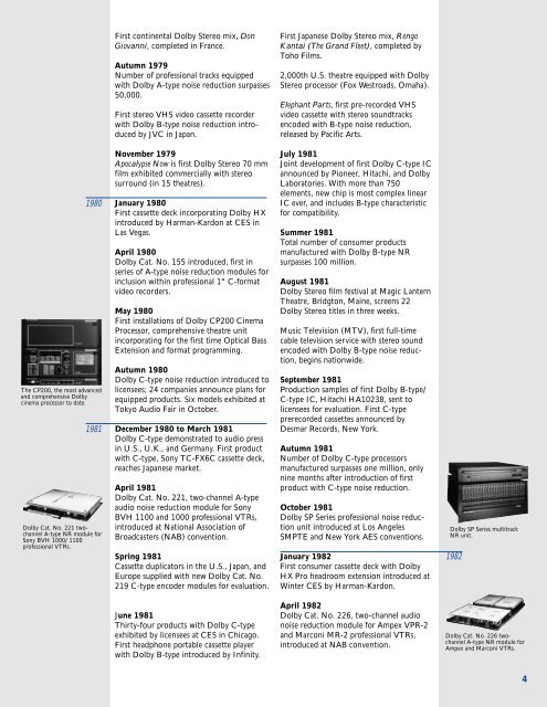 A Chronology Of Dolby Laboratories - Projectionniste.net