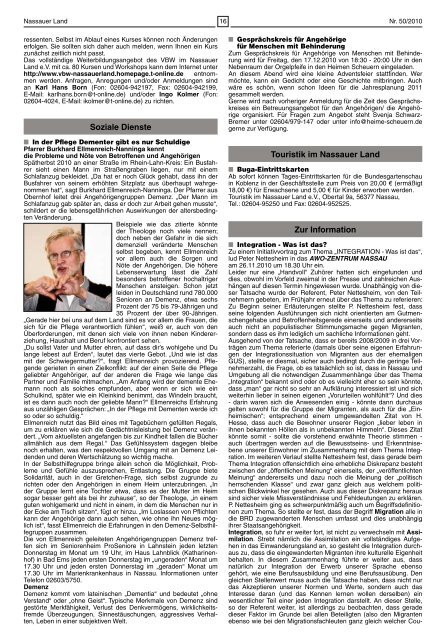 Mitteilungsblatt Ausgabe 50 - Verbandsgemeinde Nassau