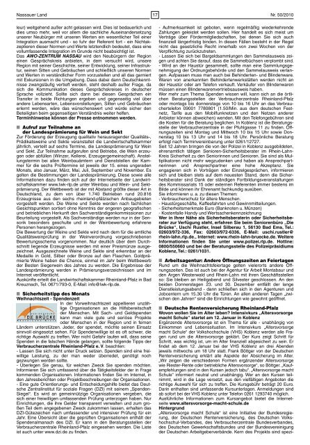 Mitteilungsblatt Ausgabe 50 - Verbandsgemeinde Nassau