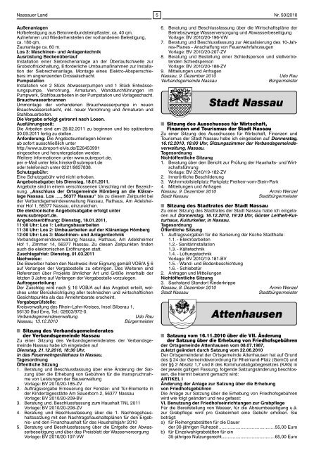 Mitteilungsblatt Ausgabe 50 - Verbandsgemeinde Nassau