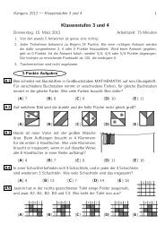 Klassenstufen 3 und 4 - Känguru der Mathematik eV