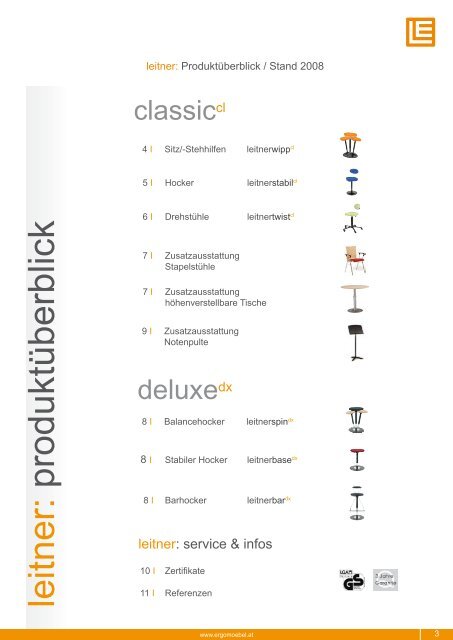 vielseitige Modellprogramm - Leitner Ergomöbel