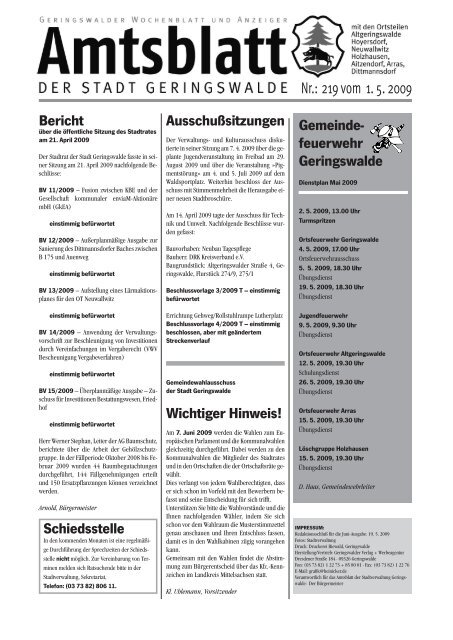 Amtsblatt Nr. 219 - Geringswalde