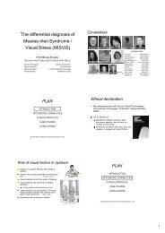 The differential diagnosis of Meares-Irlen Syndrome / Visual Stress ...