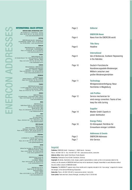 title story... international technology job profiles energy ... - Enercon