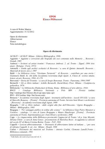 EPOS 2012 - Biblioteca civica di Rovereto